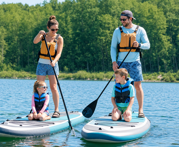 A family enjoying a SUP outing